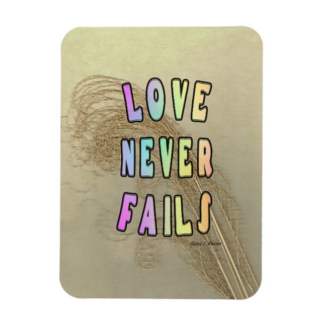 Ímã de Geladeira Amor Nunca Falha (Vertical)