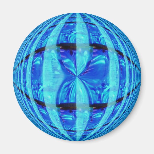 Imã de geladeira azul orb redonda (Frente)
