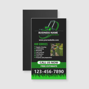 Ímã de Geladeira Black Green Lawn Care Landscaping