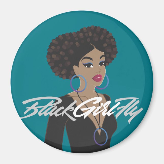 Imã de geladeira BlackGirlFly (Frente)