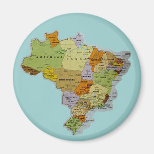Imã de geladeira brasileira do mapa