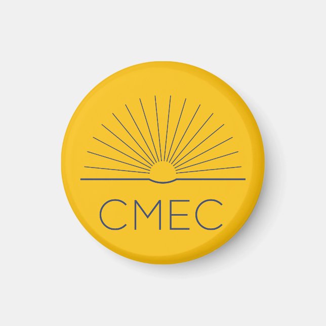 IMÃ DE GELADEIRA CMEC - amarelo com o logotipo do  (Frente)