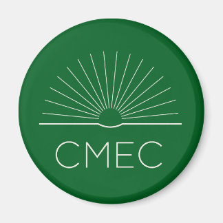 IMÃ DE GELADEIRA CMEC - verde com logotipo branco