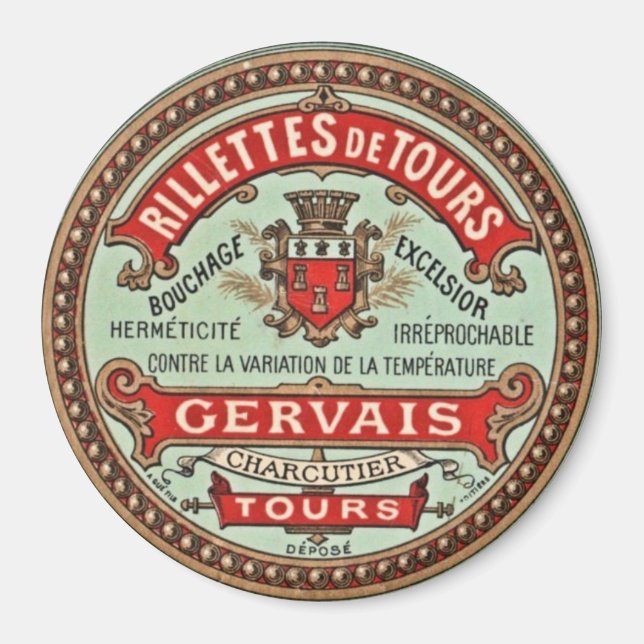 Imã de geladeira Culinária da Vintagem Francesa (Frente)