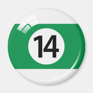 Imã de geladeira da bola de bilhar do número