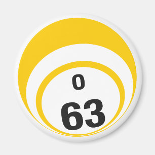 Imã de geladeira da bola do bingo de O 63