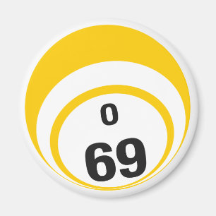Imã de geladeira da bola do bingo de O 69