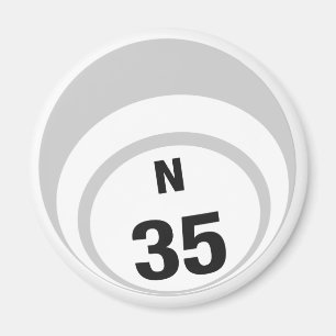 Imã de geladeira da bola do bingo N35