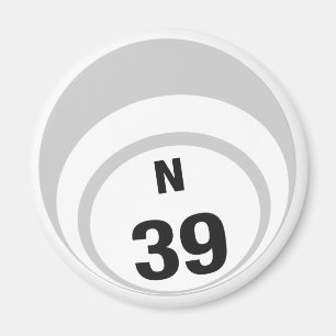 Imã de geladeira da bola do bingo N39