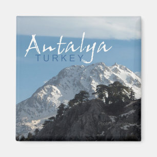 Imã de geladeira da cena da montanha de Antalya