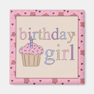 Imã de geladeira da menina do aniversário