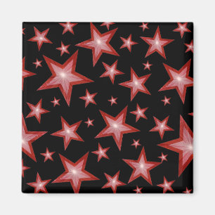 imã de geladeira das estrelas vermelhas preto