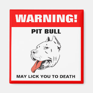 Imã de geladeira de advertência do pitbull