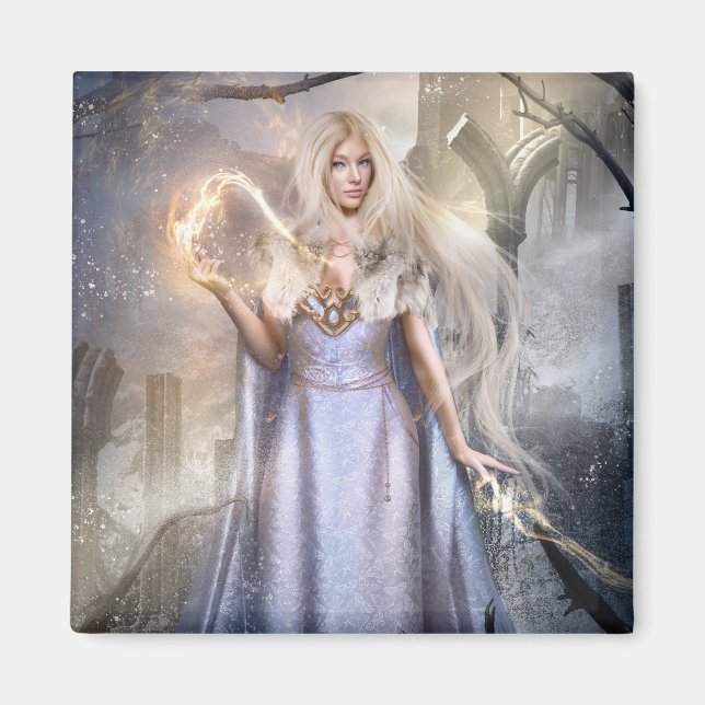 Imã de geladeira de Arte Epic Fantasy Goldenmark (Frente)