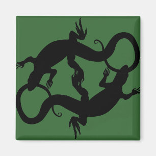 Imã de geladeira de Arte Lizard - Presentes e Mag