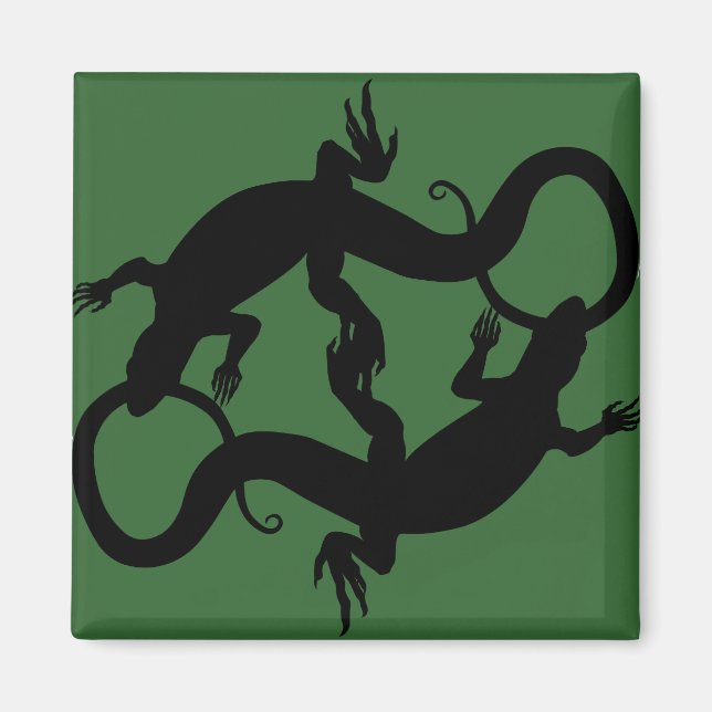 Imã de geladeira de Arte Lizard - Presentes e Magn (Frente)