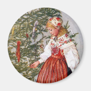 Imã de geladeira de Árvore de Natal Carl Larsson