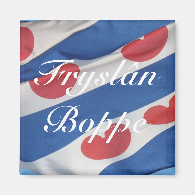 Imã de geladeira de Bandeira Frísica (Fryslan Bopp (Frente)