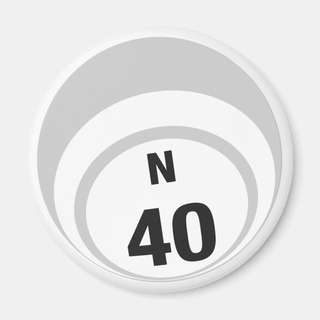 Imã de geladeira de bola de bingo N40 (Frente)
