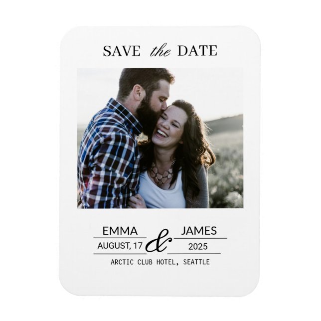 Ímã de geladeira de casamento com foto personaliza (Vertical)