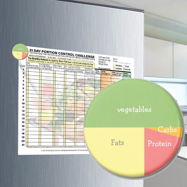 Imã de geladeira de controle de porção (Accessory for the "Portion Control Challenge")