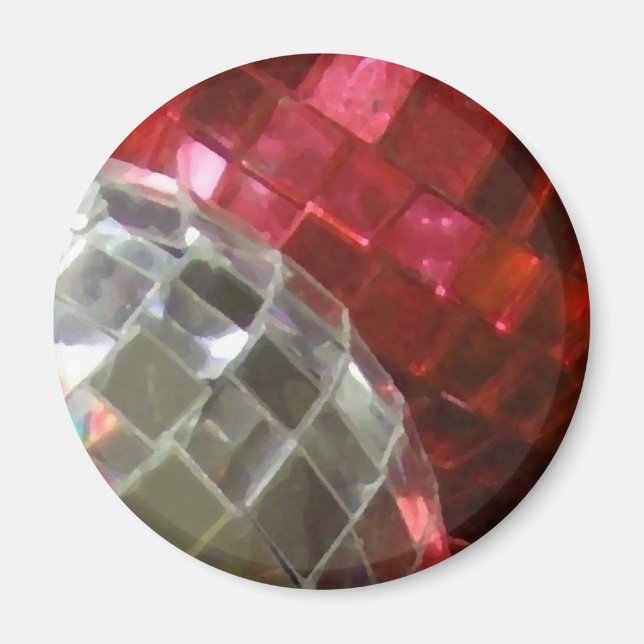 Imã de geladeira de detalhes de Red Baubles (Frente)