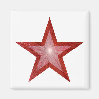 Imã de geladeira de Estrela Vermelha branca