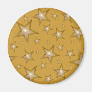 imã de geladeira de estrelas Douradas em ouro