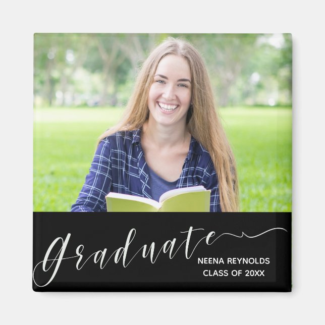 Imã de geladeira de Fotografia para Graduação de T (Frente)