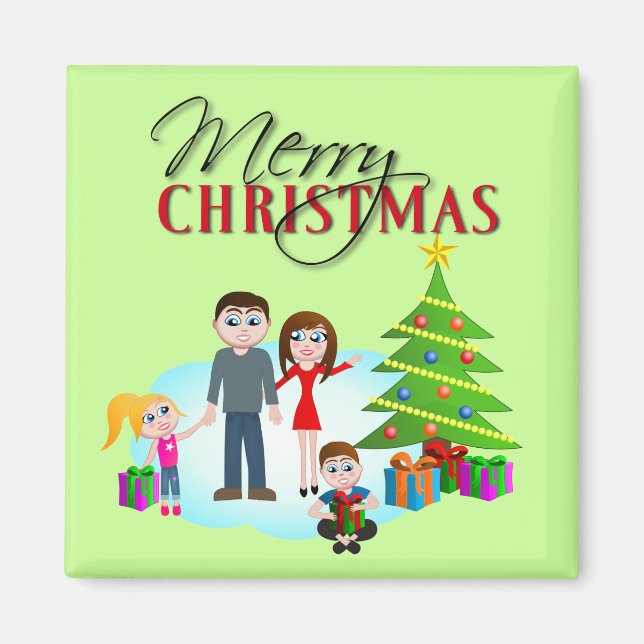 Imã de geladeira de geladeira da Manhã de Natal (Frente)