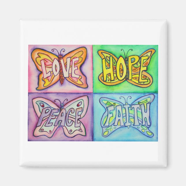 Imã de geladeira de Inspiração de Arte de Palavras (Frente)