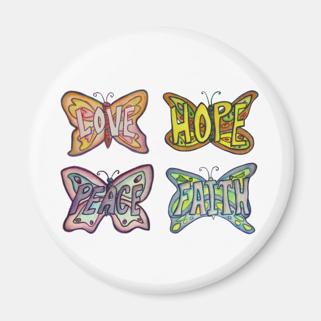 Imã de geladeira de Inspiração de Arte de Palavras (Frente)