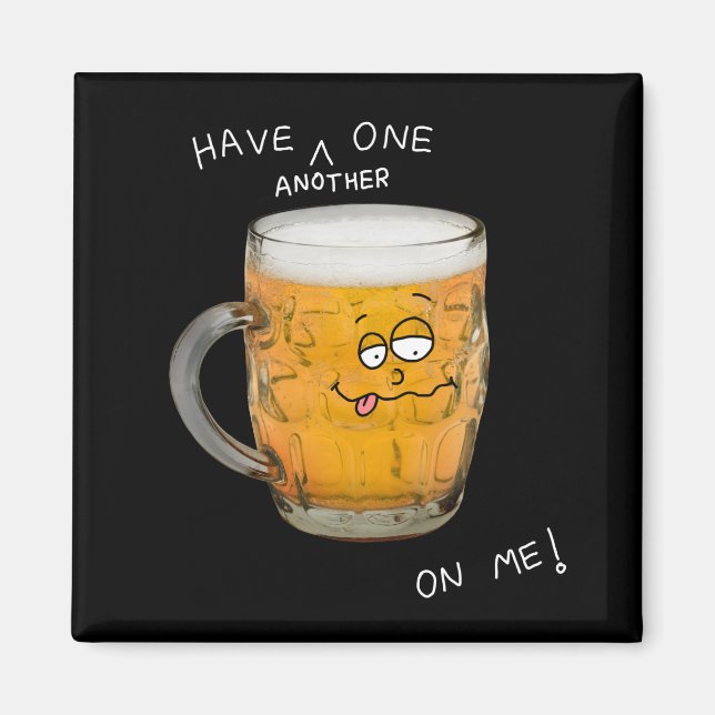 imã de geladeira de monstro de cerveja novelenta (Frente)