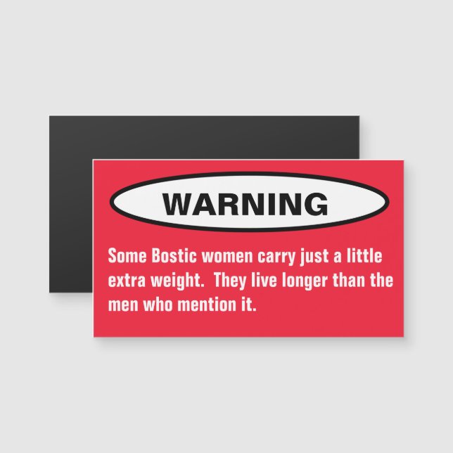 Imã de geladeira de mulheres do Bóstico NC da Caro (Frente/Verso)