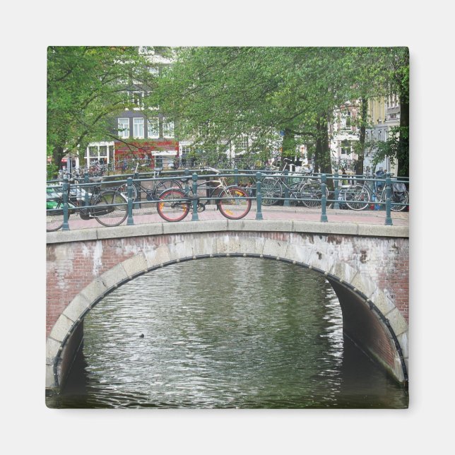 Imã de geladeira de Ponte Bicicleta de Amsterdã (Frente)