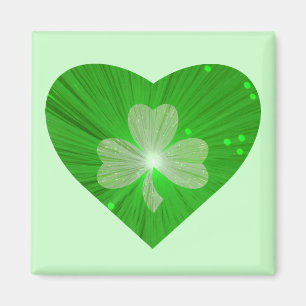 imã de geladeira de Shamrock Heart verde