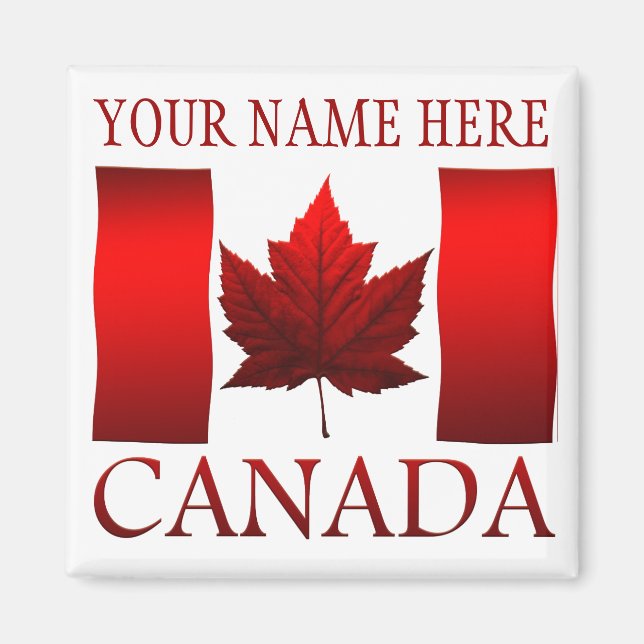 Imã de geladeira de Sinalizador do Canadá Mapear o (Frente)