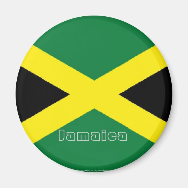 Imã de geladeira de souvenir de bandeira jamaicana (Frente)