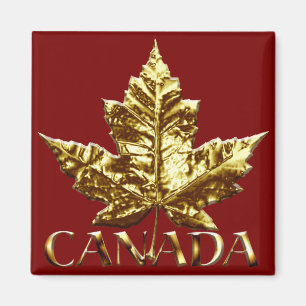 Imã de geladeira de Souvenir Dourada do Canadá Pre