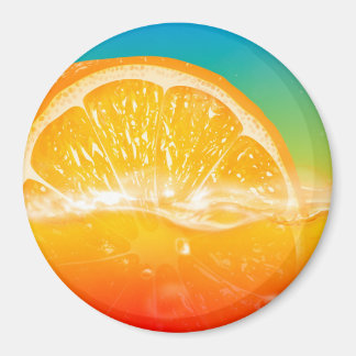 Imã de geladeira de suco de laranja fresco