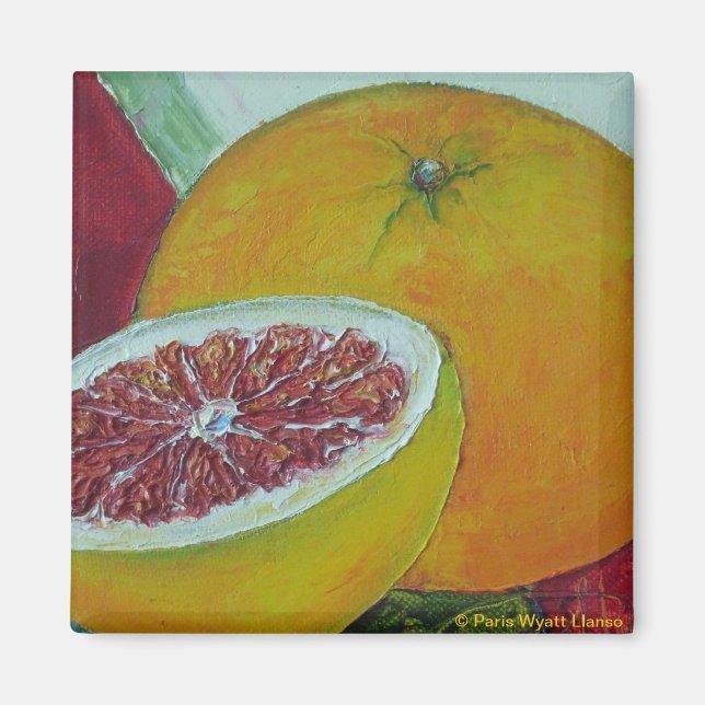 Imã de geladeira de Toranja Vermelho (Frente)