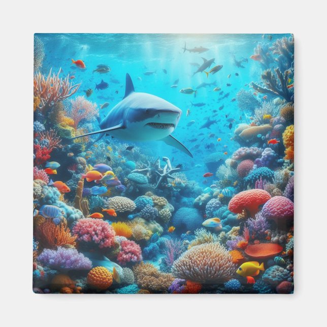 Imã de geladeira de tubarão (Frente)