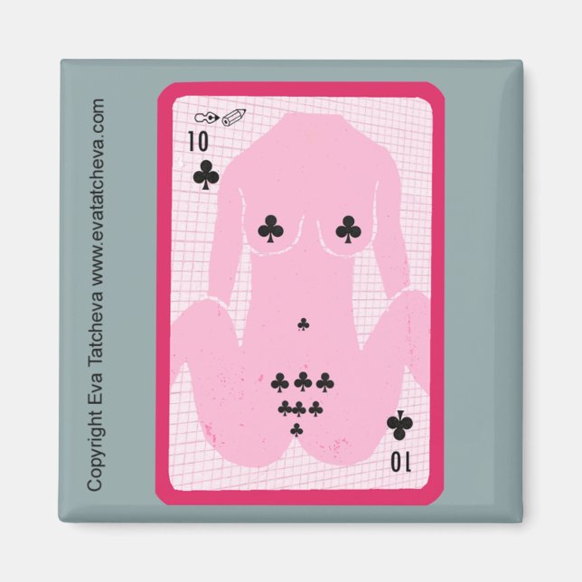 imã de geladeira Designer 'Dez De Espadas' (Frente)