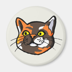 Imã de geladeira do desenho do gato da concha de