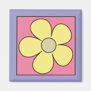Imã de geladeira dos desenhos animados da flor