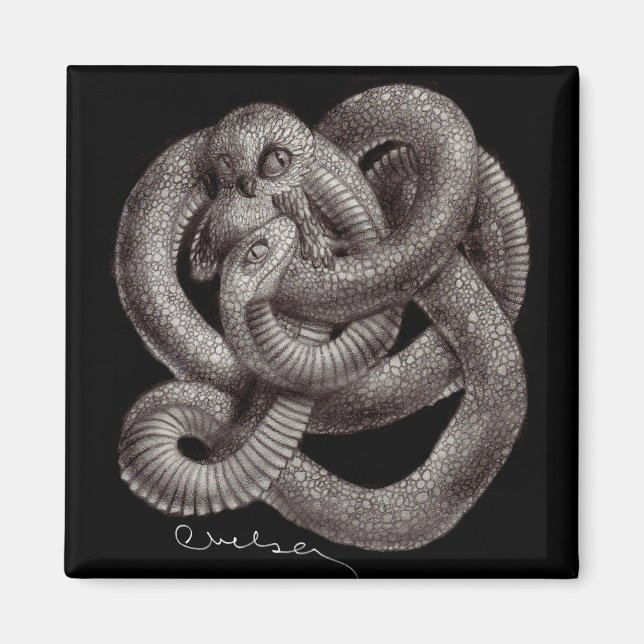 imã de geladeira ecológica "Snowl" (Frente)