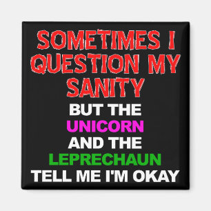 Imã de geladeira Engraçada do Unicorn Leprechaun