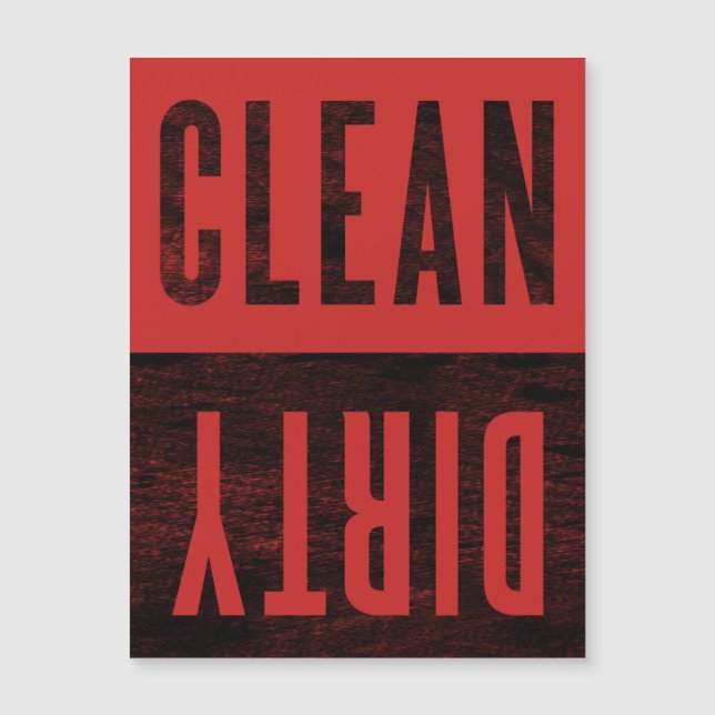 Ímã de Geladeira Estilo Letterpress Limpo | Sujo (Frente)