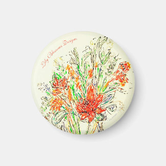 Imã de geladeira floral, zazzle.