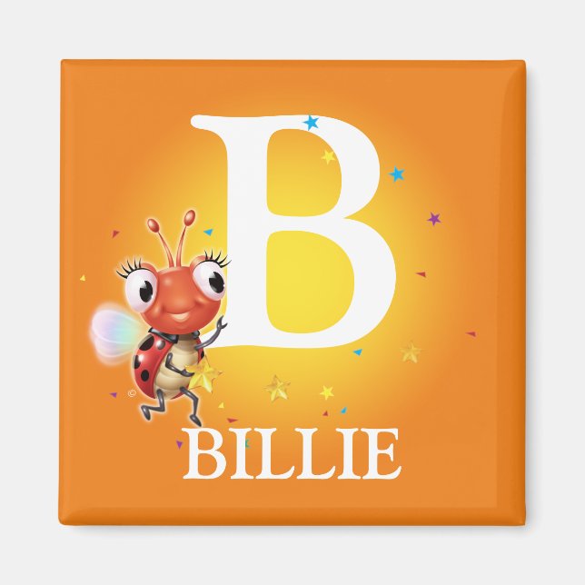 Imã de geladeira inicial de joaninha (Frente)